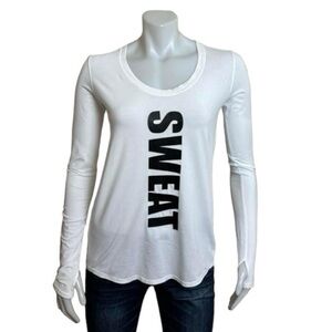 LULULEMON Yogi Everyday Long Sleeve w/ “SWEAT" graphic. Small